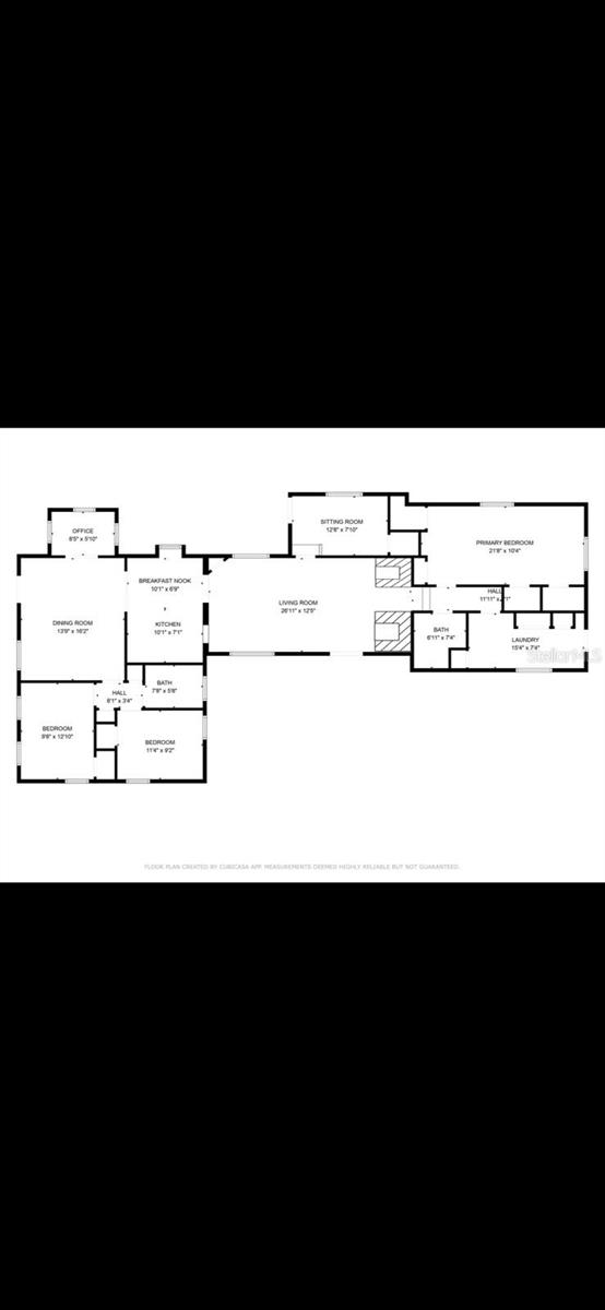 Floor plan with room measurements