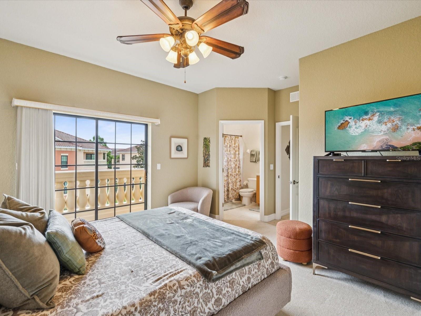 Balcony off guest room third floor