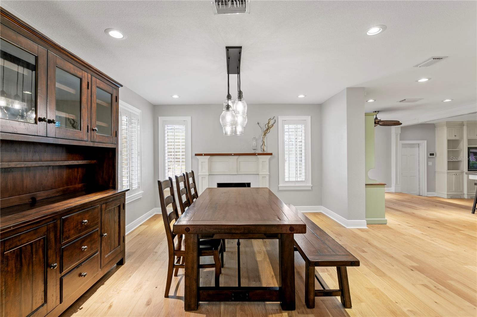 The dining area opens directly into the kitchen and living space for a seamless flow