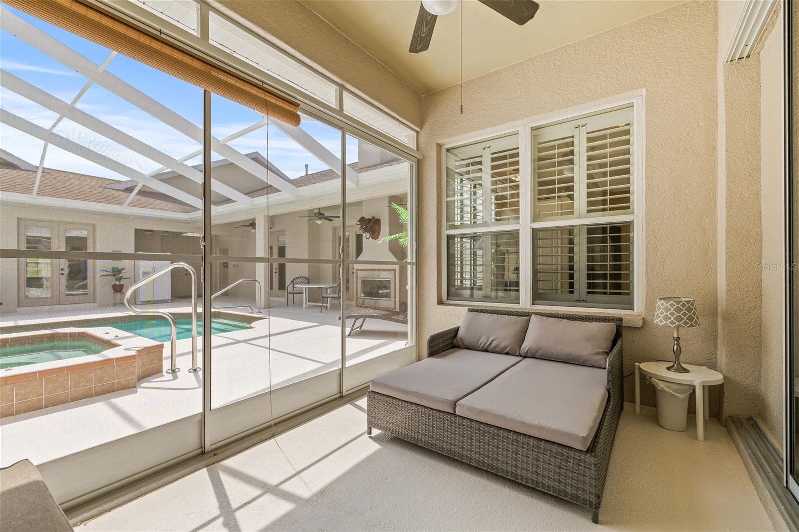 Patio off Great Room/View of the pool