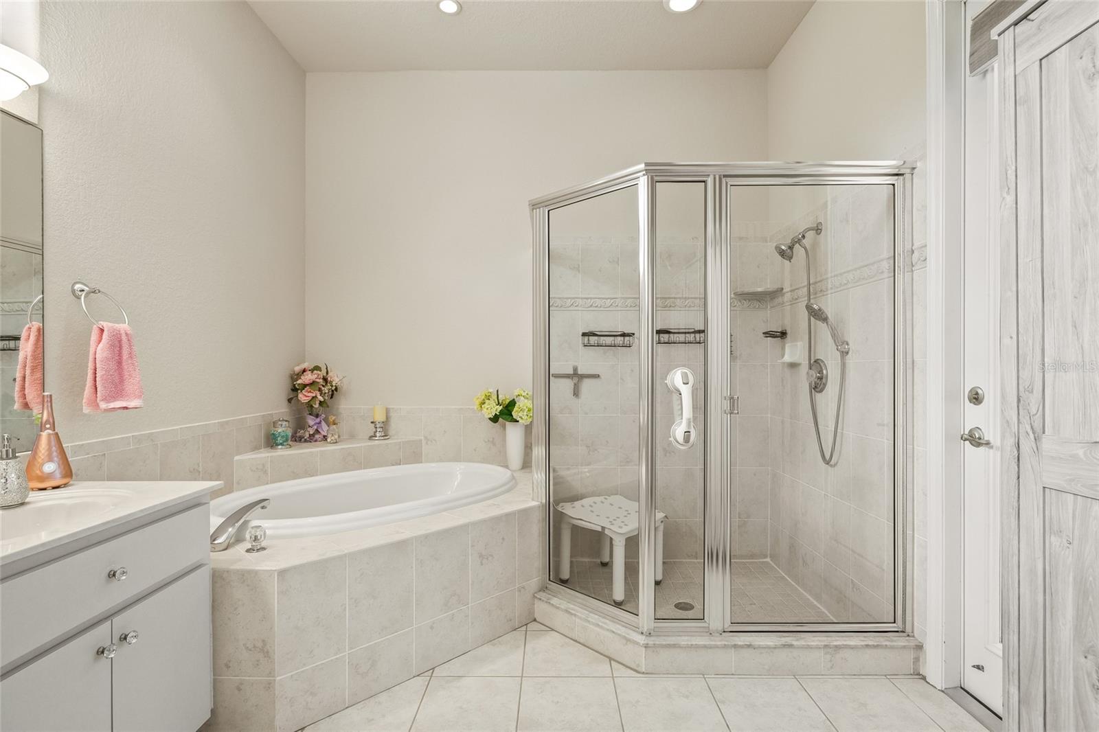 Soak tub and stand up shower