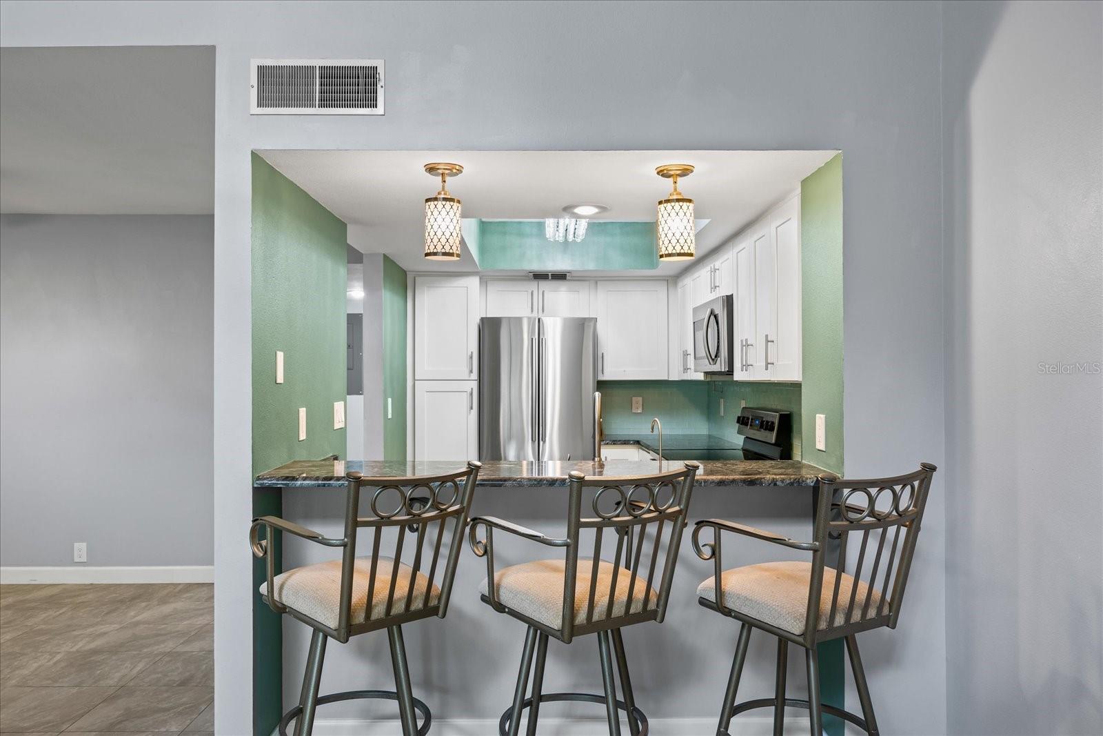 Kitchen from bar area