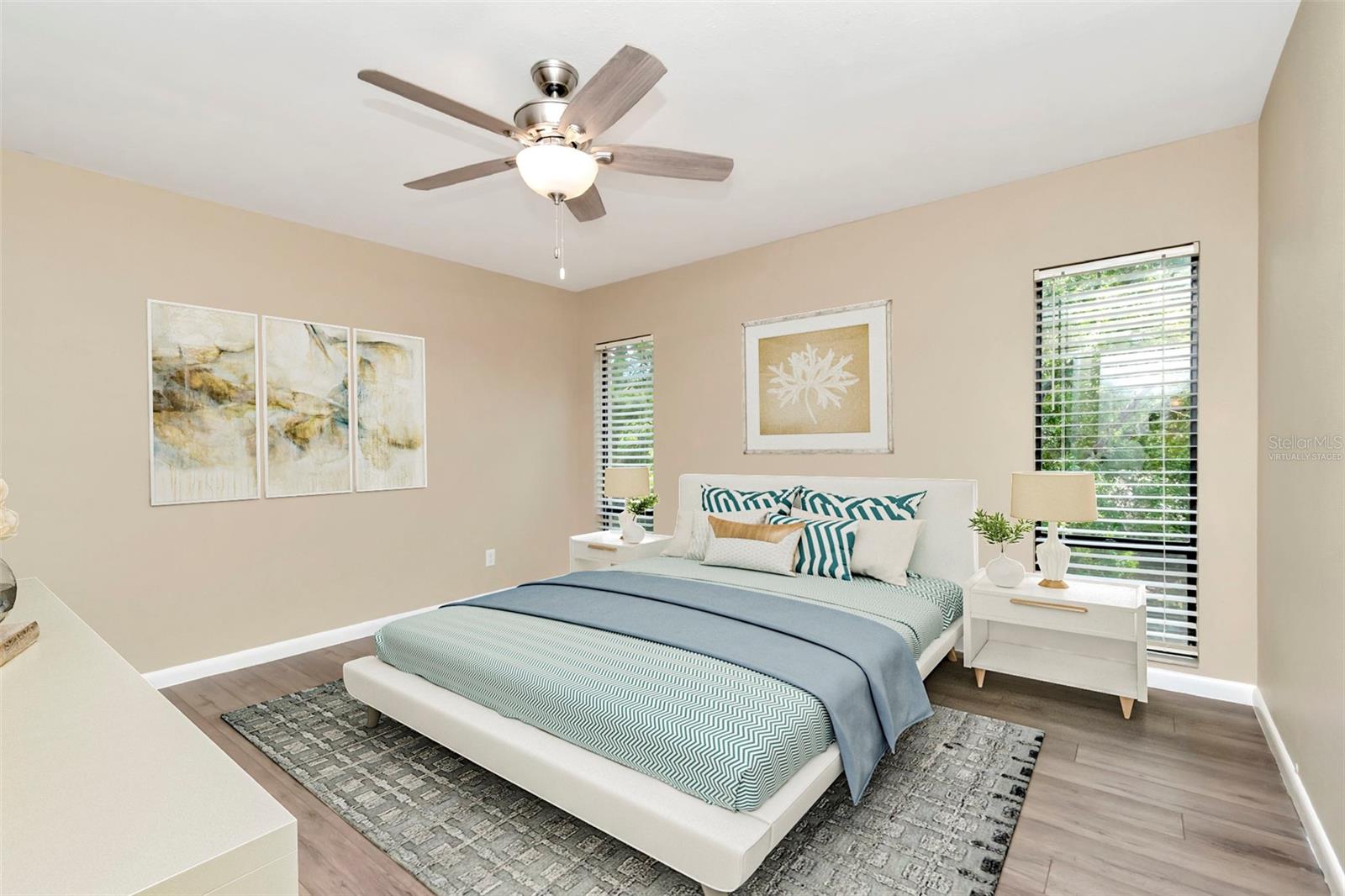 Virtually Staged Primary bedroom
