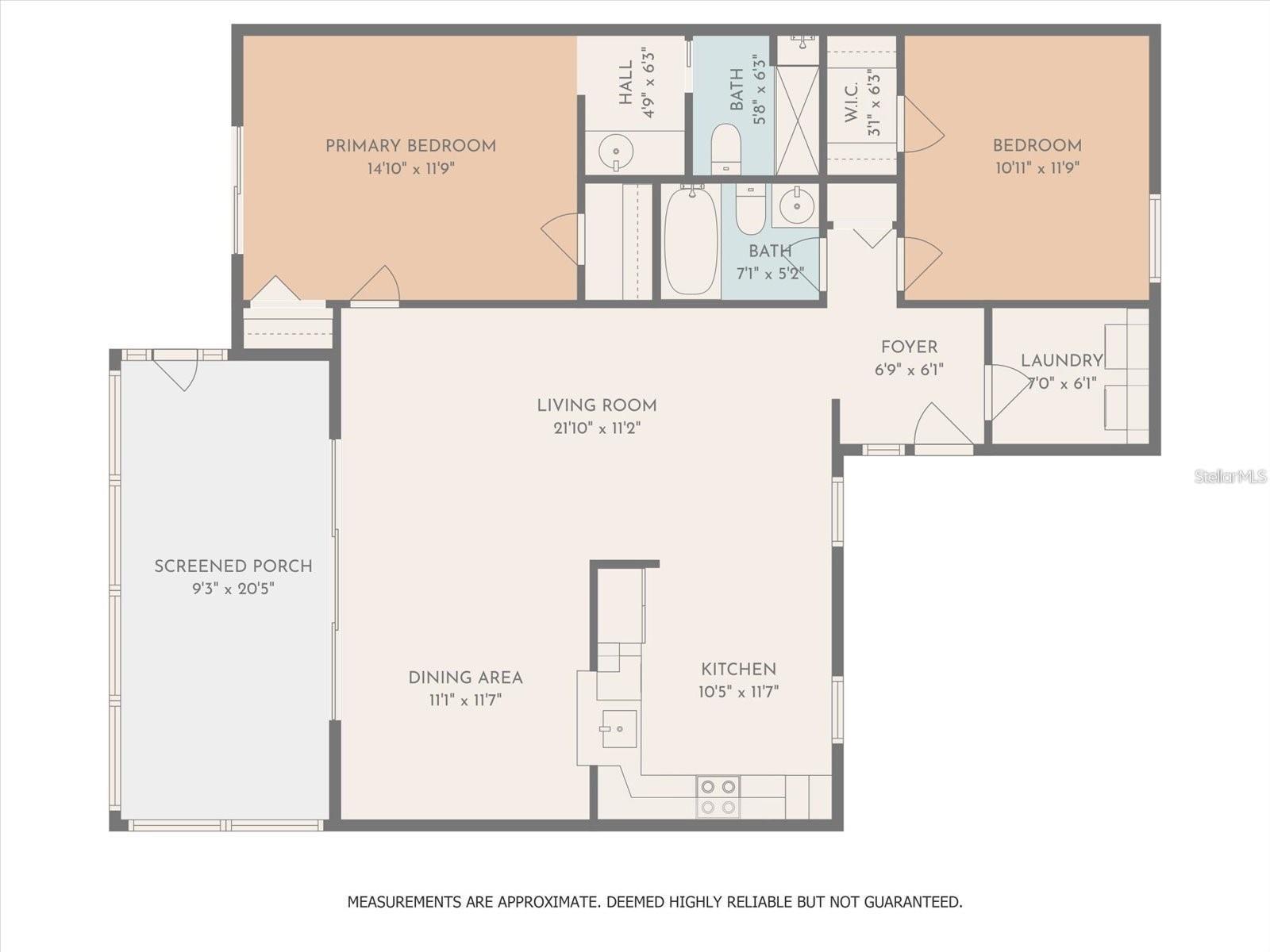 Floor plan.  Measurements should be verified by buyers.