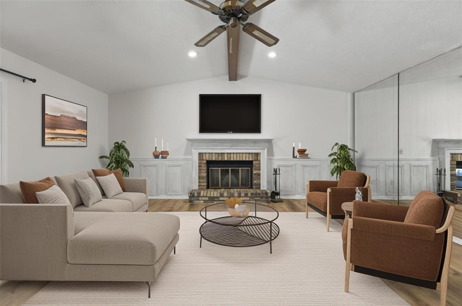 Virtually staged living room