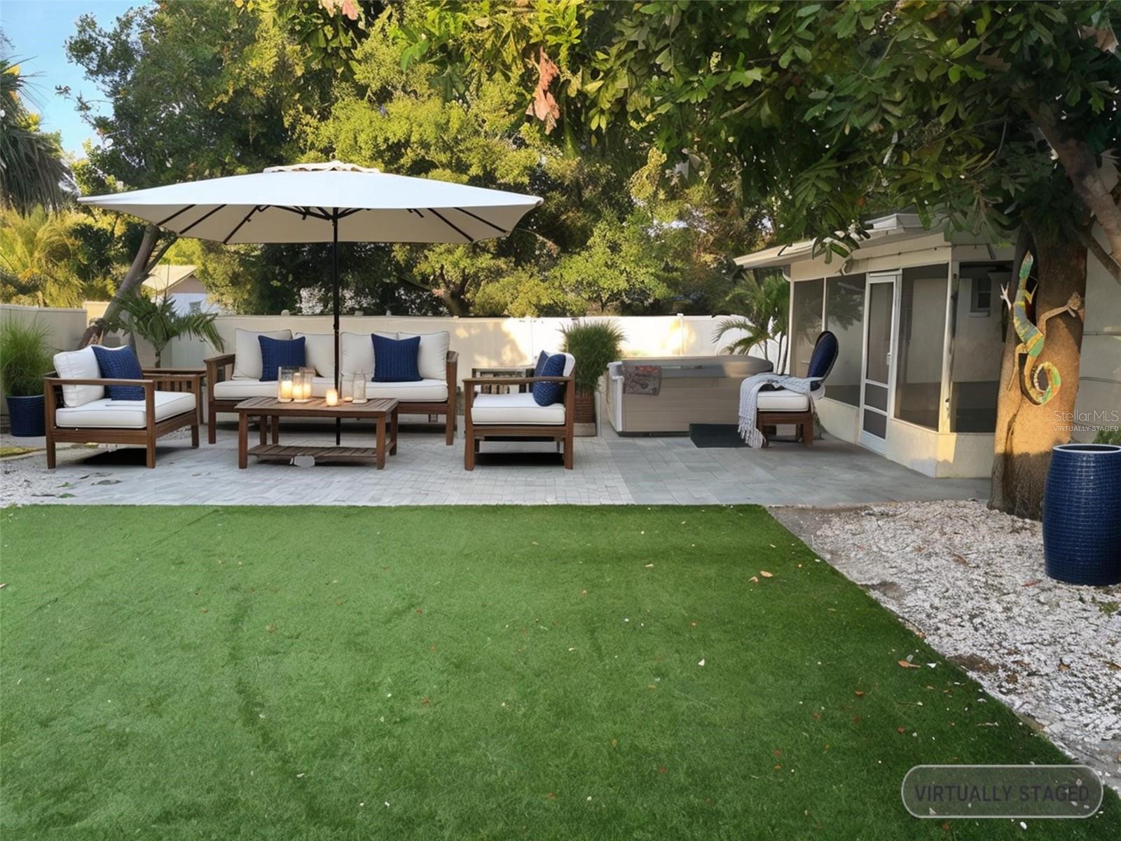 Virtually staged back yard