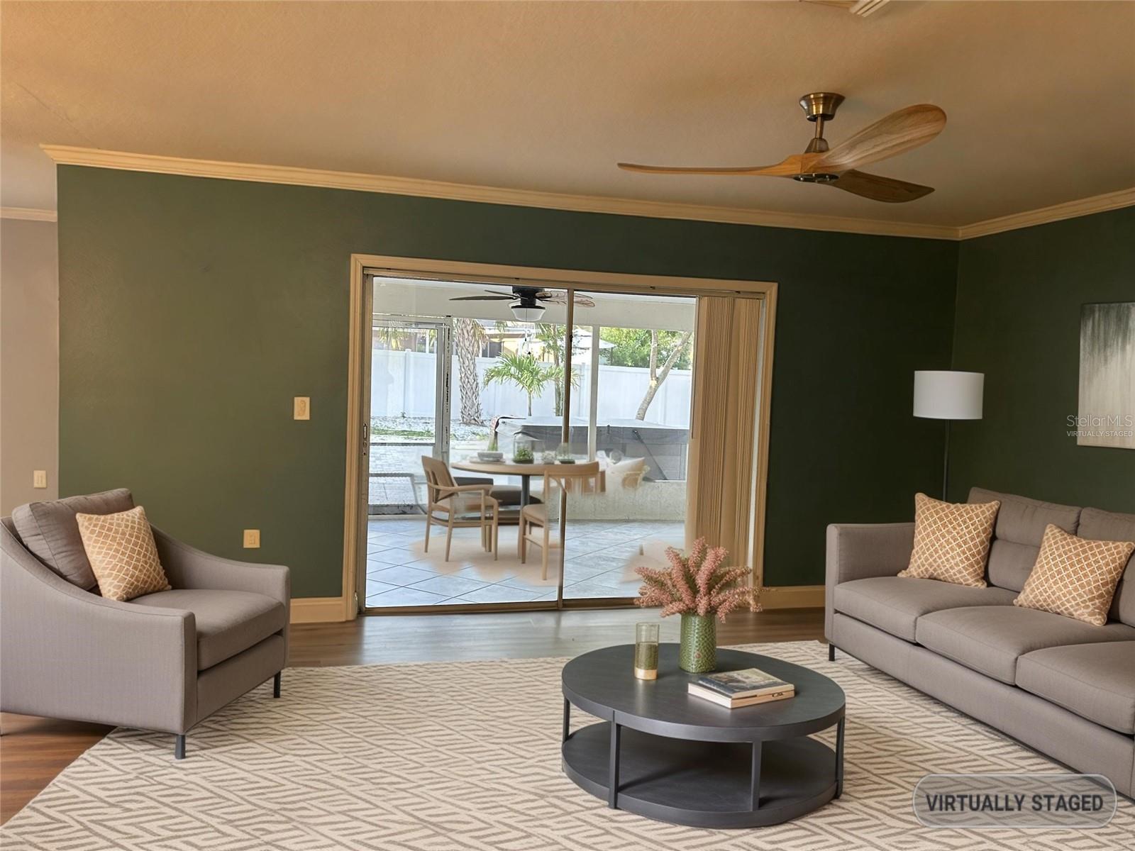Virtually staged living room
