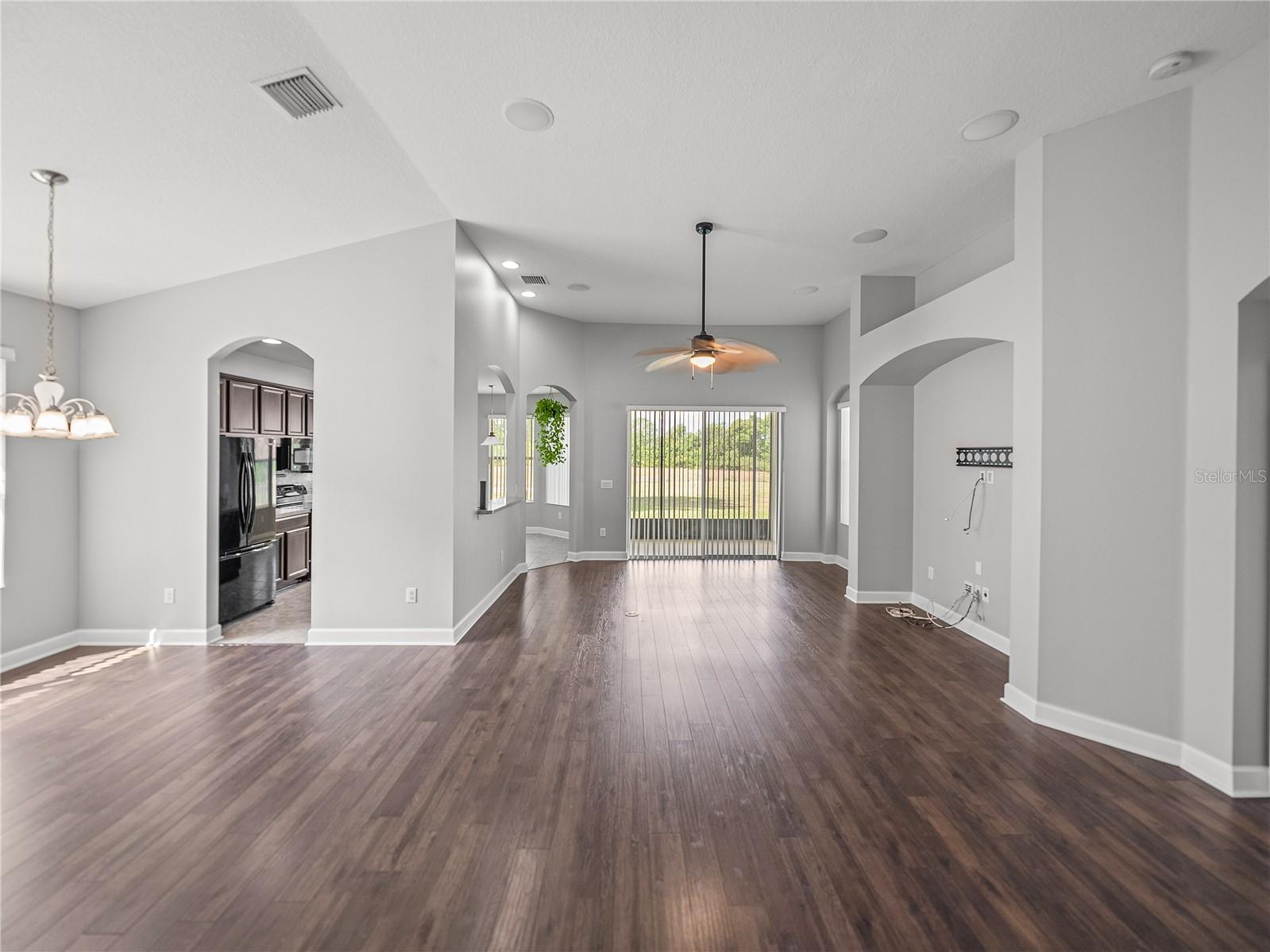 Great room with formal dining to the left