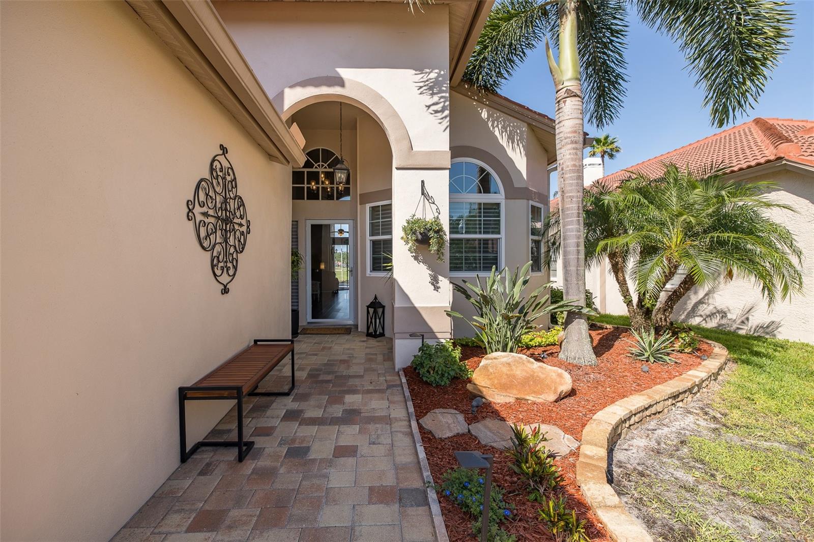 Brick paver walk way to entry