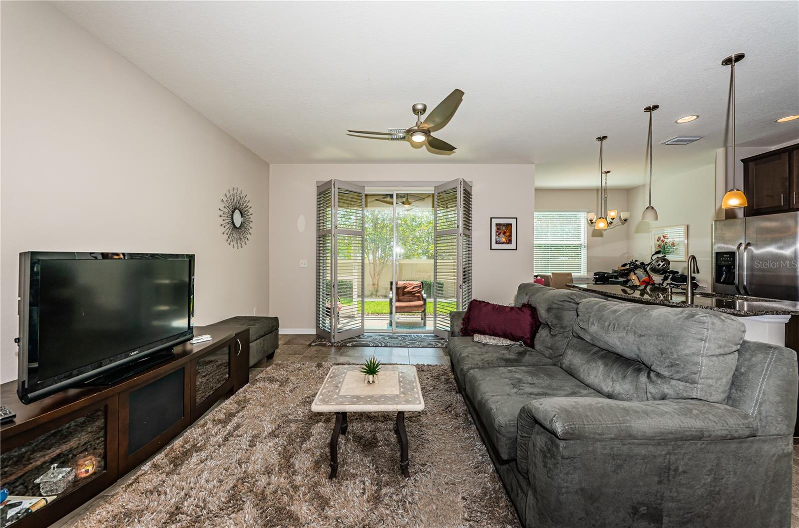 living room, plantation shutters