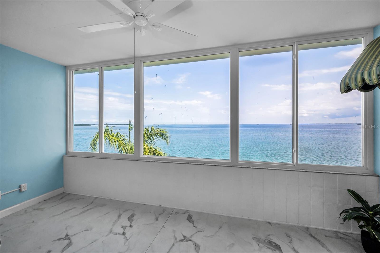 Amazing Water Views from Sunroom off of living room