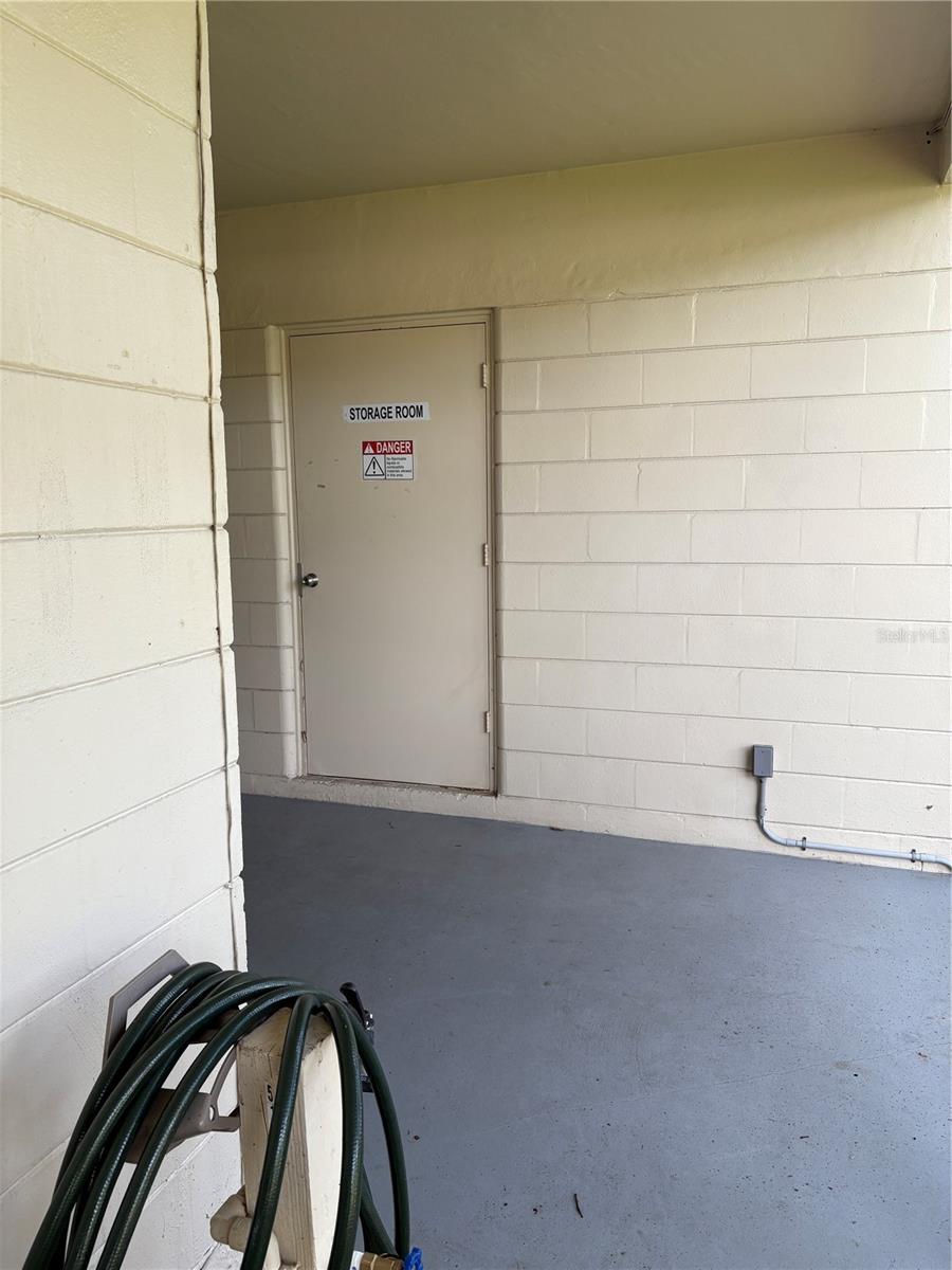 Storage is close by and covered