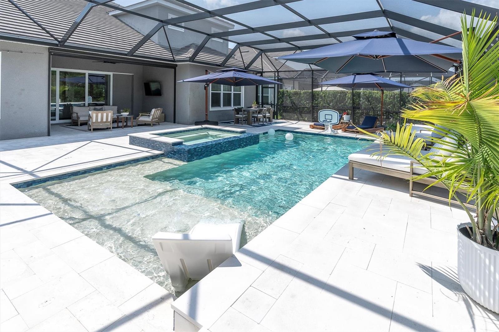 MEDITTERRANEAN LIMESTONE IS COOL TO THE TOUCH NO MATTER HOW HOT IT IS OUTSIDE