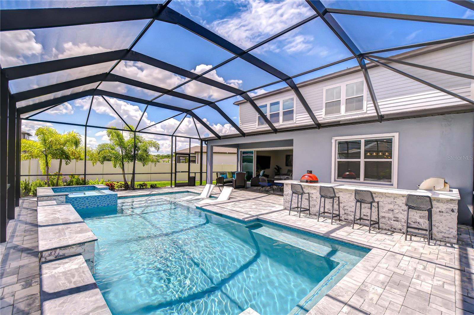Pavered lanai designed for entertaining!