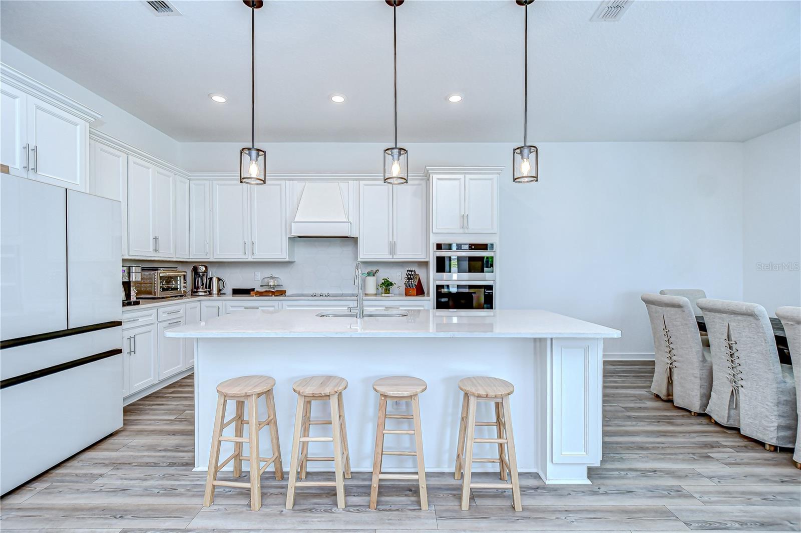 Chef's kitchen with bar seating!