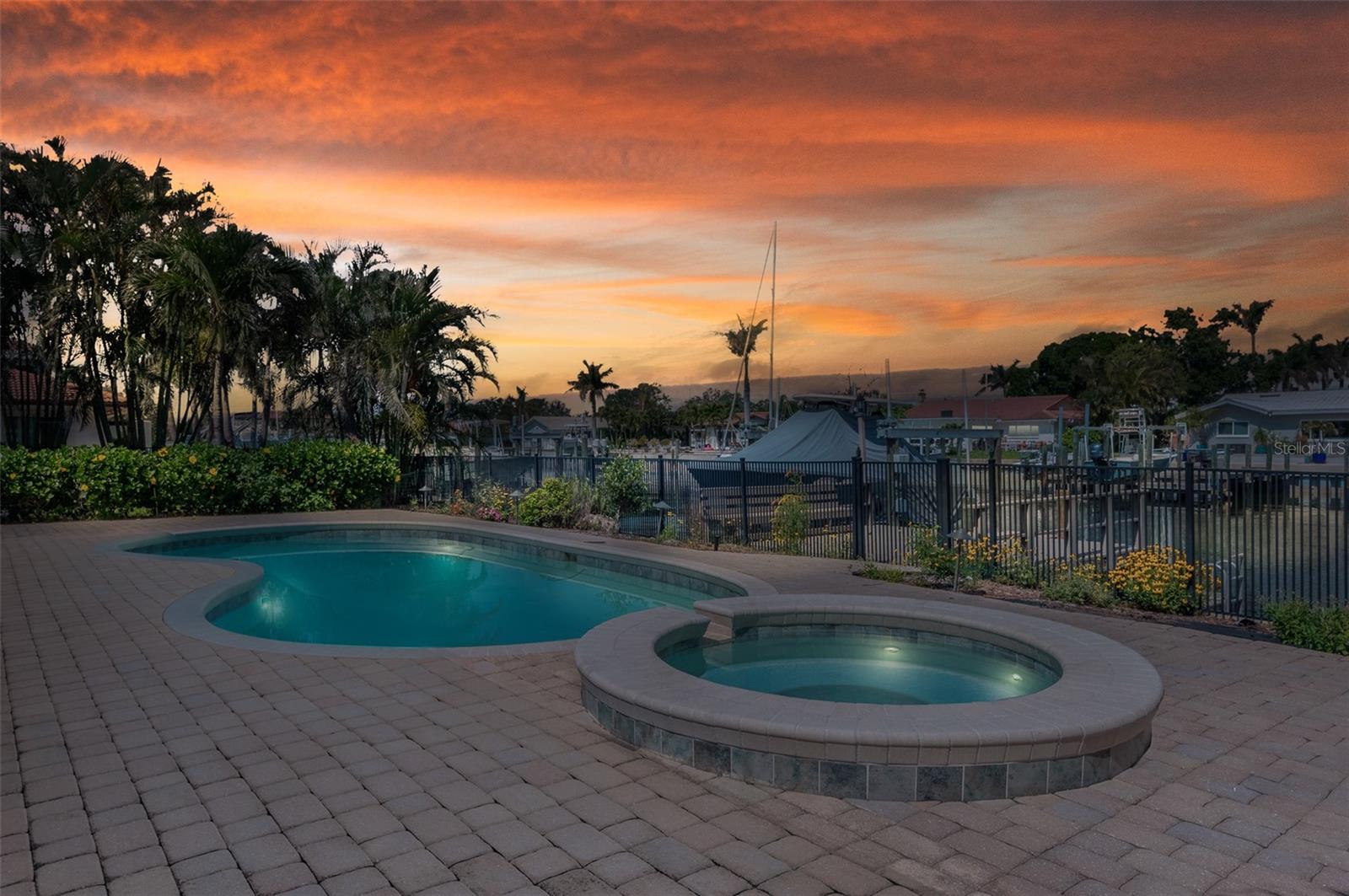 Pool with West Facing Sunset View