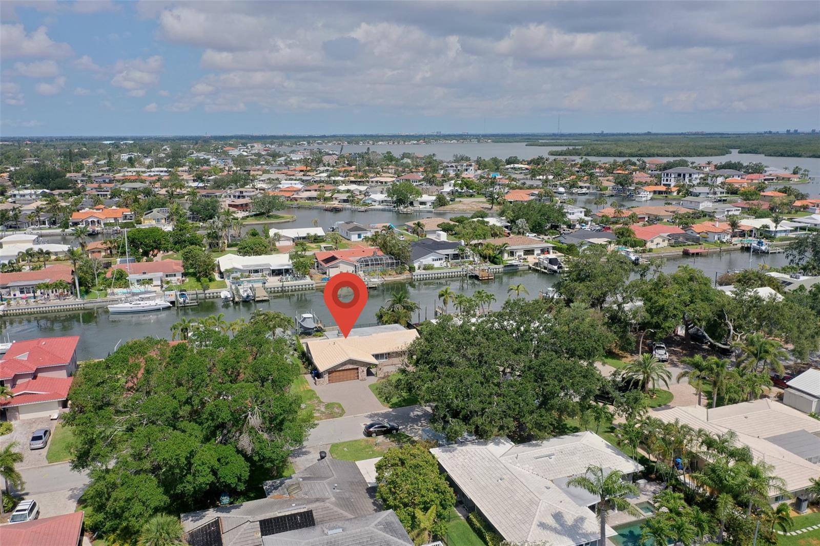 Aerial View West - Venetian Isles, Shore Acres, Weedon Island Preserve