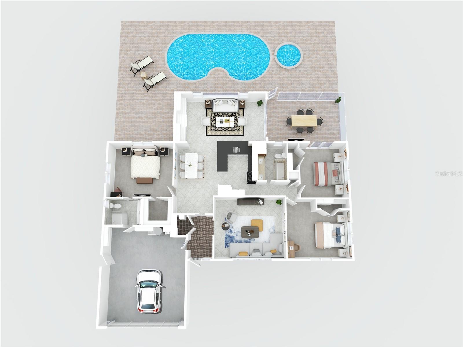 3D Floorplan with Furniture Renderings