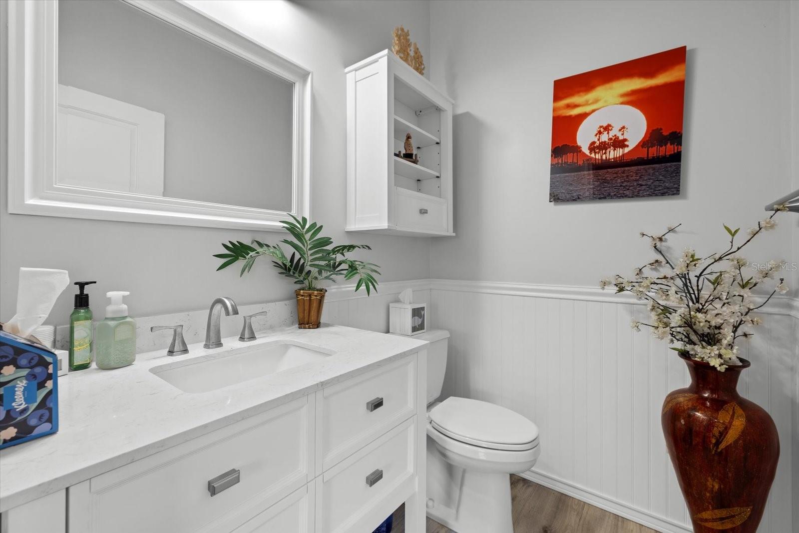 Half Bath by pool in Garage