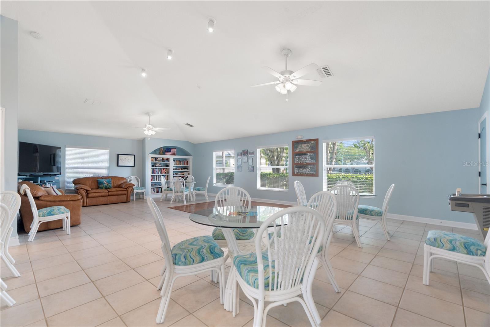 The club house is where dances, birthday parties and meetings are held. Residences have a book exchange