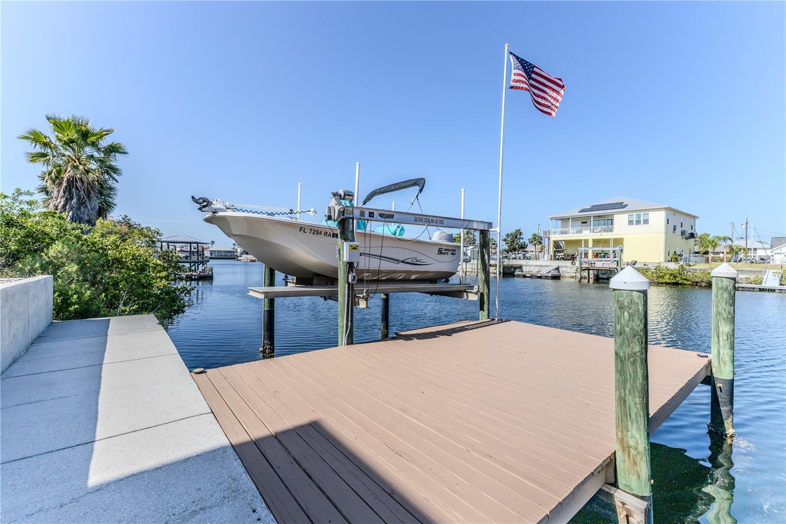 14k Boat Lift + Deck & Dock