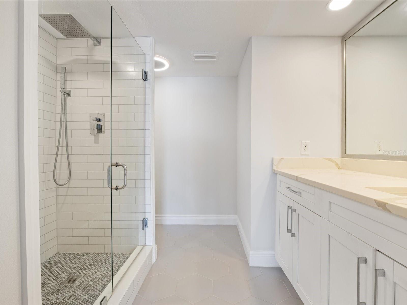 Updated guest bath with walk-in shower