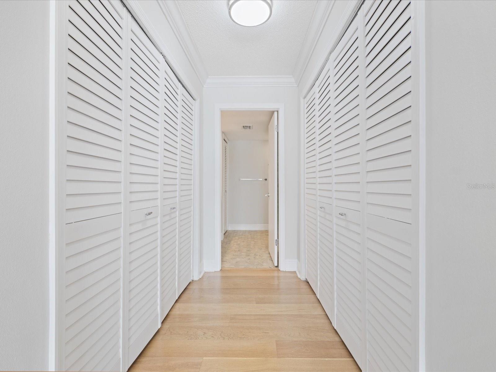 Ample storage in primary bedroom