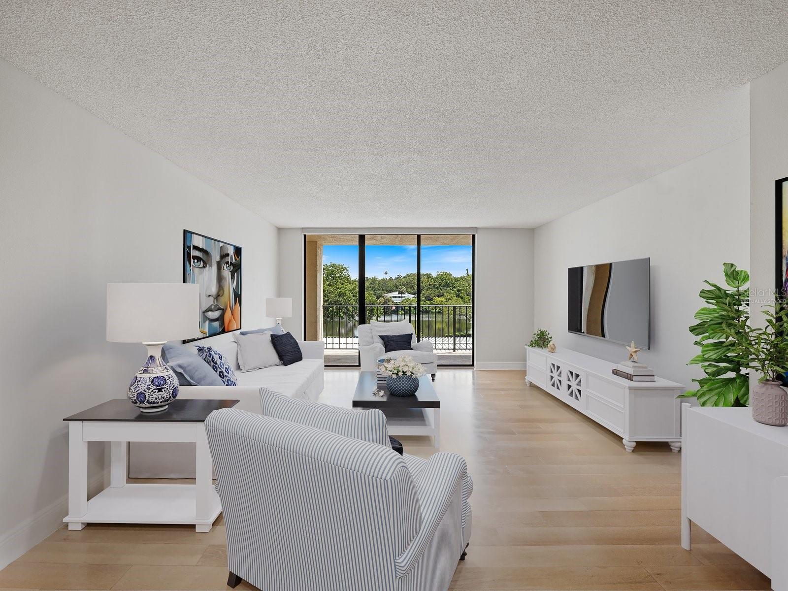 Virtually staged living room