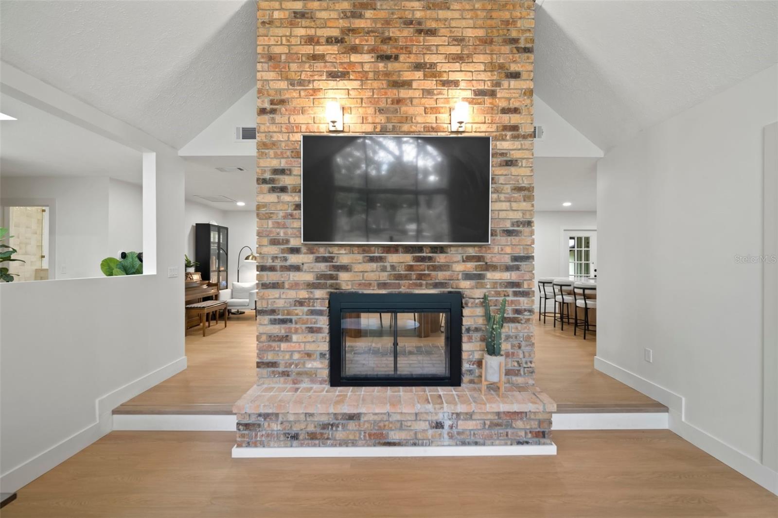 Double Sided Wood Burning Fireplace