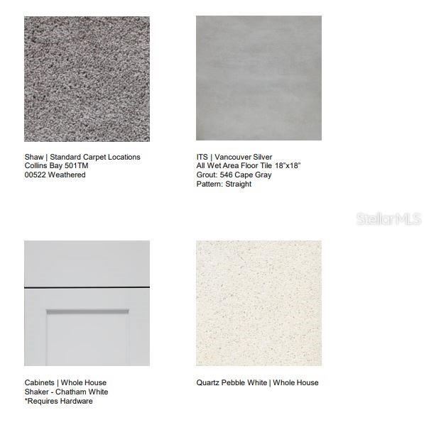 13634 Tropical Breeze Way design selections! This home is currently under construction and selections are subject to change.