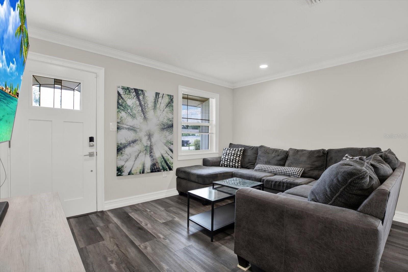 front entry into living room