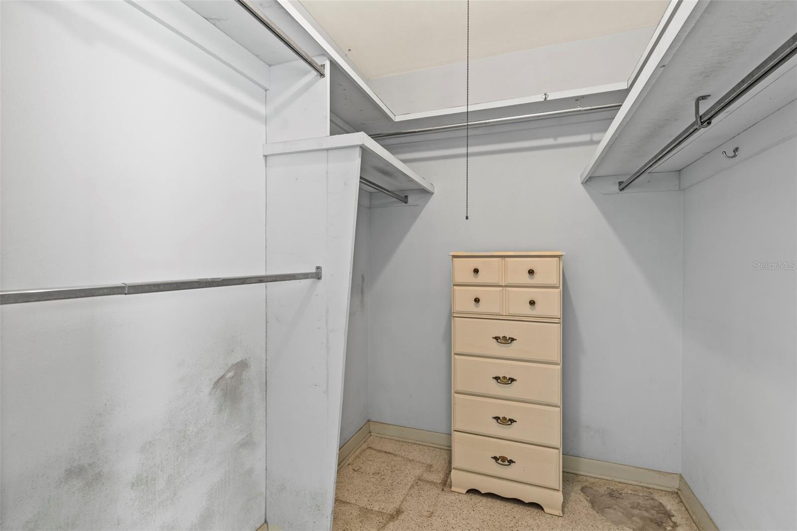 Walk in closet in master bedroom