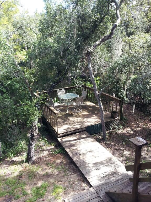 Outdoor deck back of the cabin