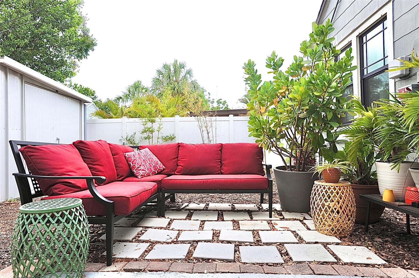 outdoor space in backyard