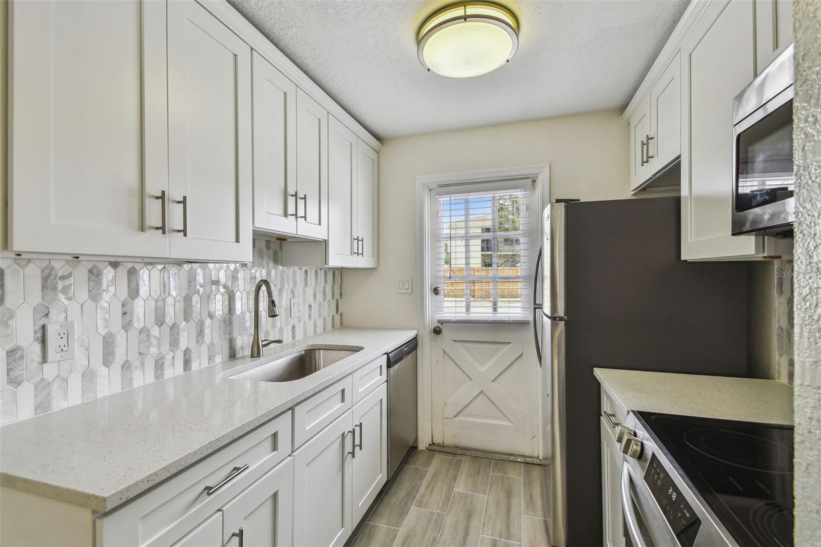 Kitchen with Side Door Entry