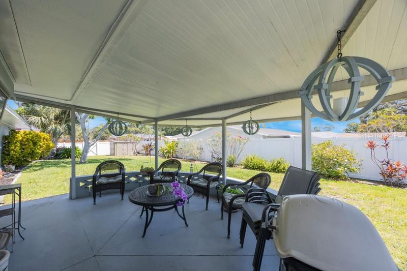 Covered patio with back yard