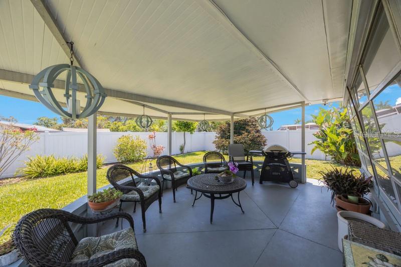 Covered patio with back yard
