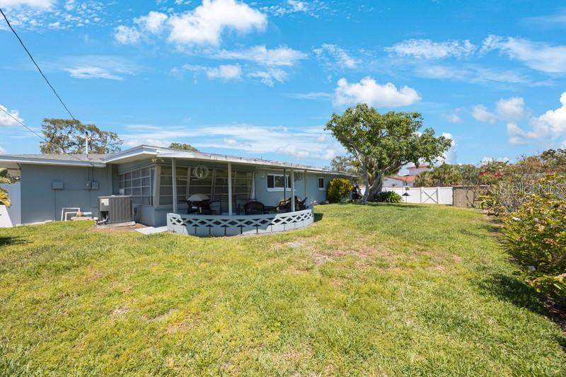 Covered patio with back yard