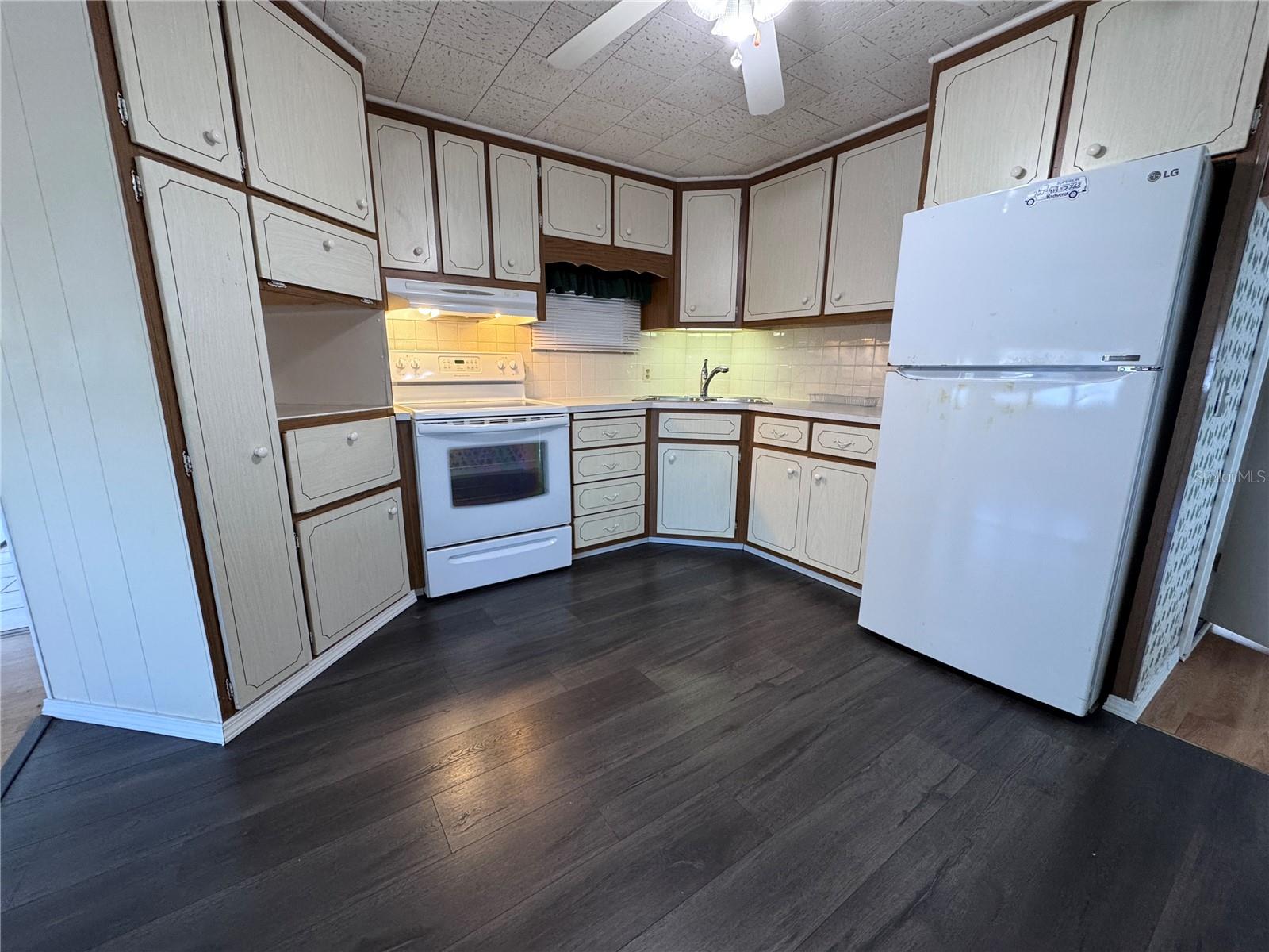 Kitchen with lots of storage.
