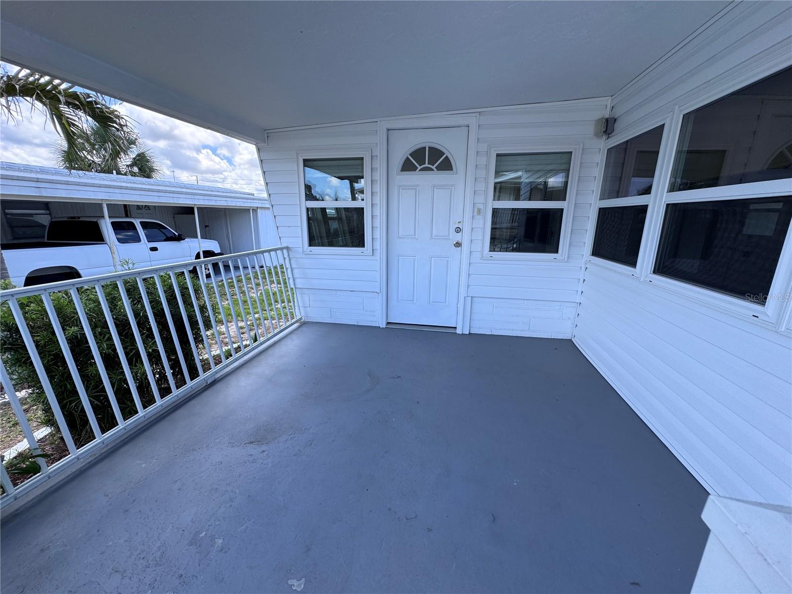 Front open porch.