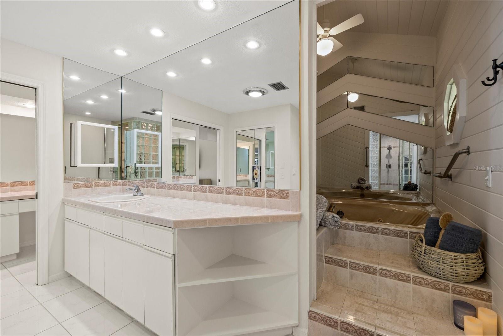Large, jacuzzi spa like retreat.