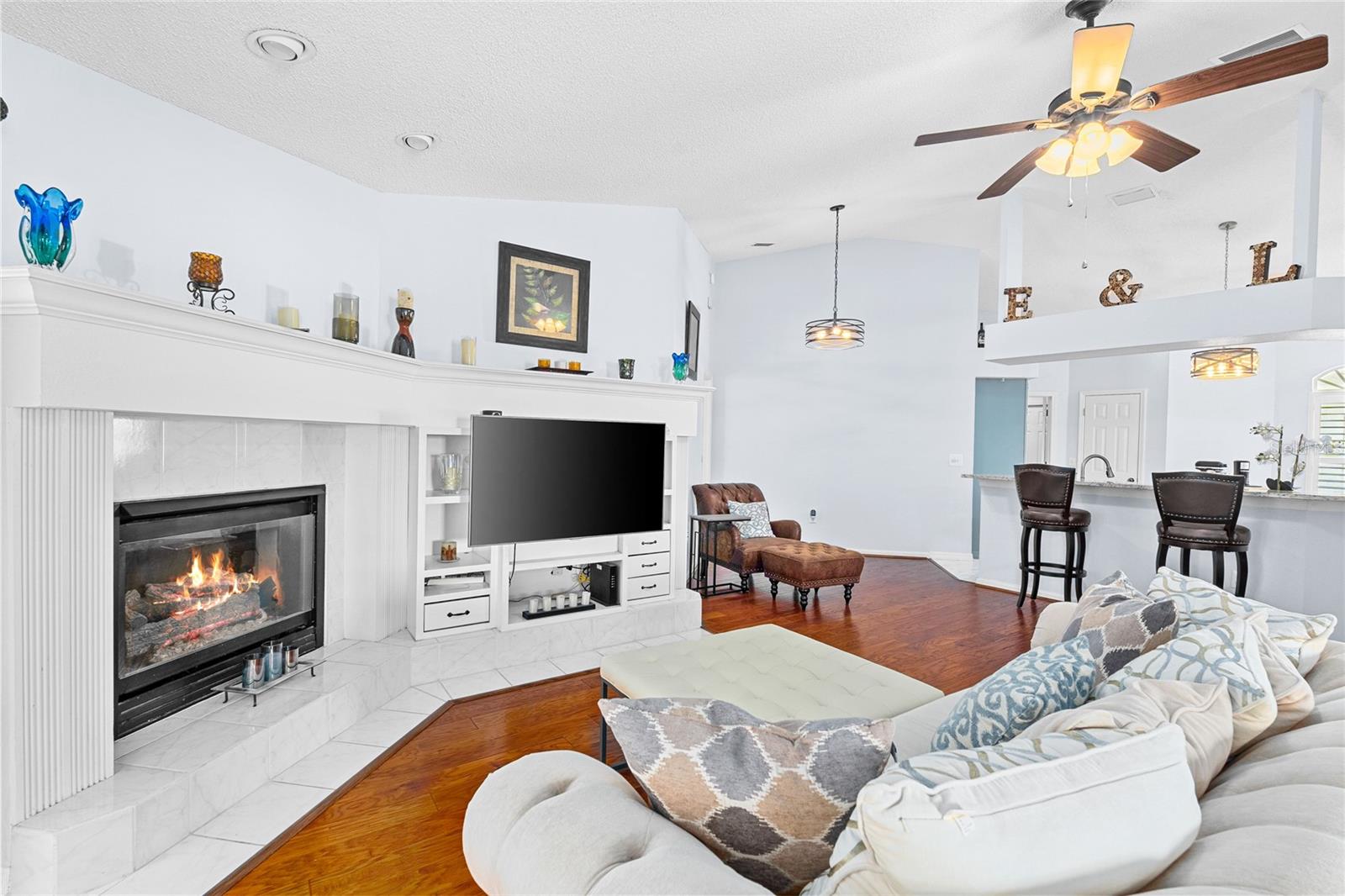 Family Room with gas fireplace