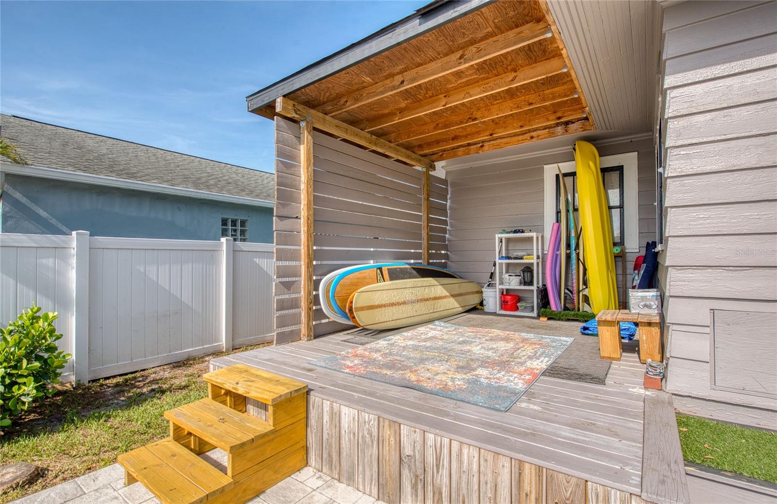 covered patio out back