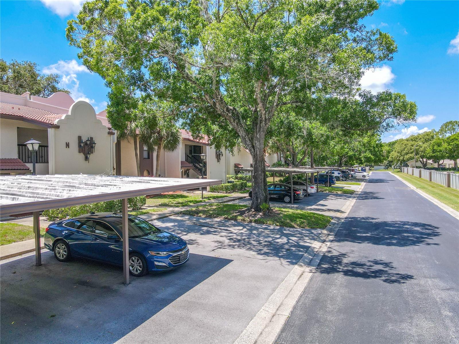 Located on a tree lined street