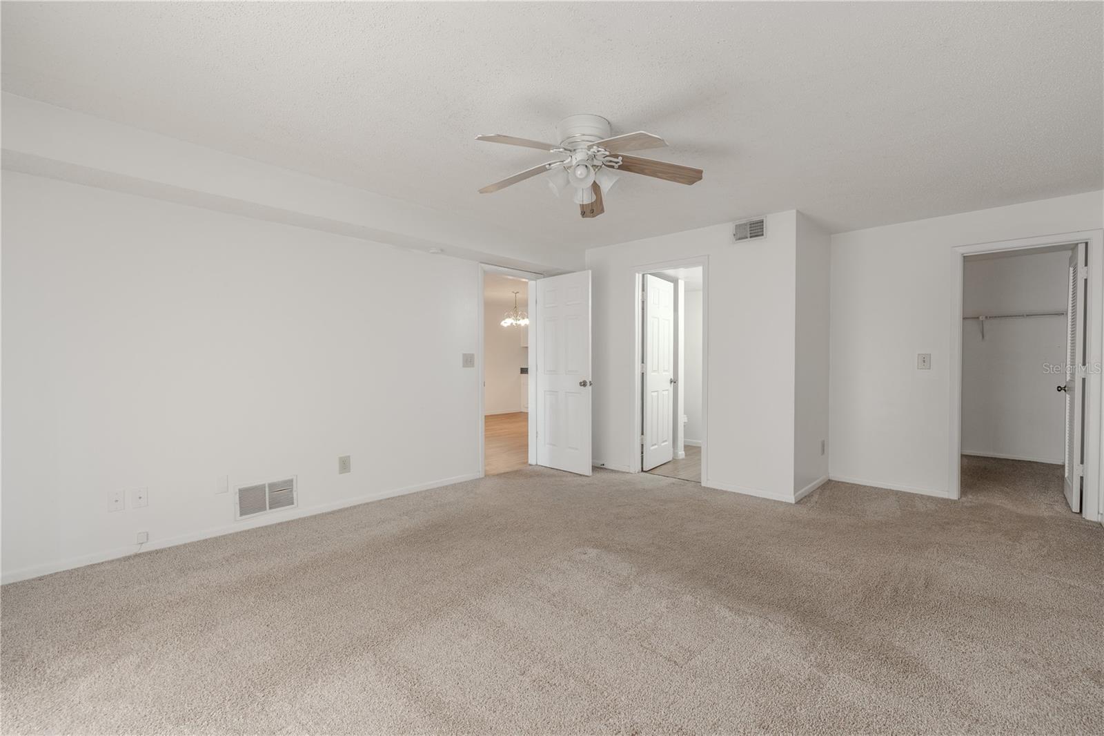 Primary bedroom features a walk-in closet