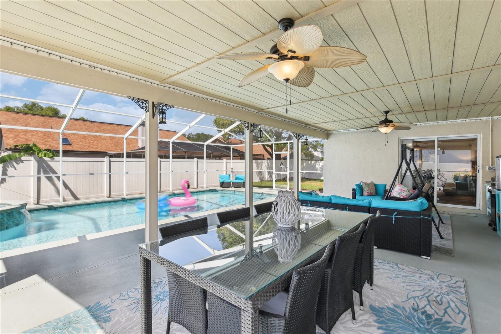 COVERED LANAI LETS YOU ENJOY FINE FLORIDA LIVING