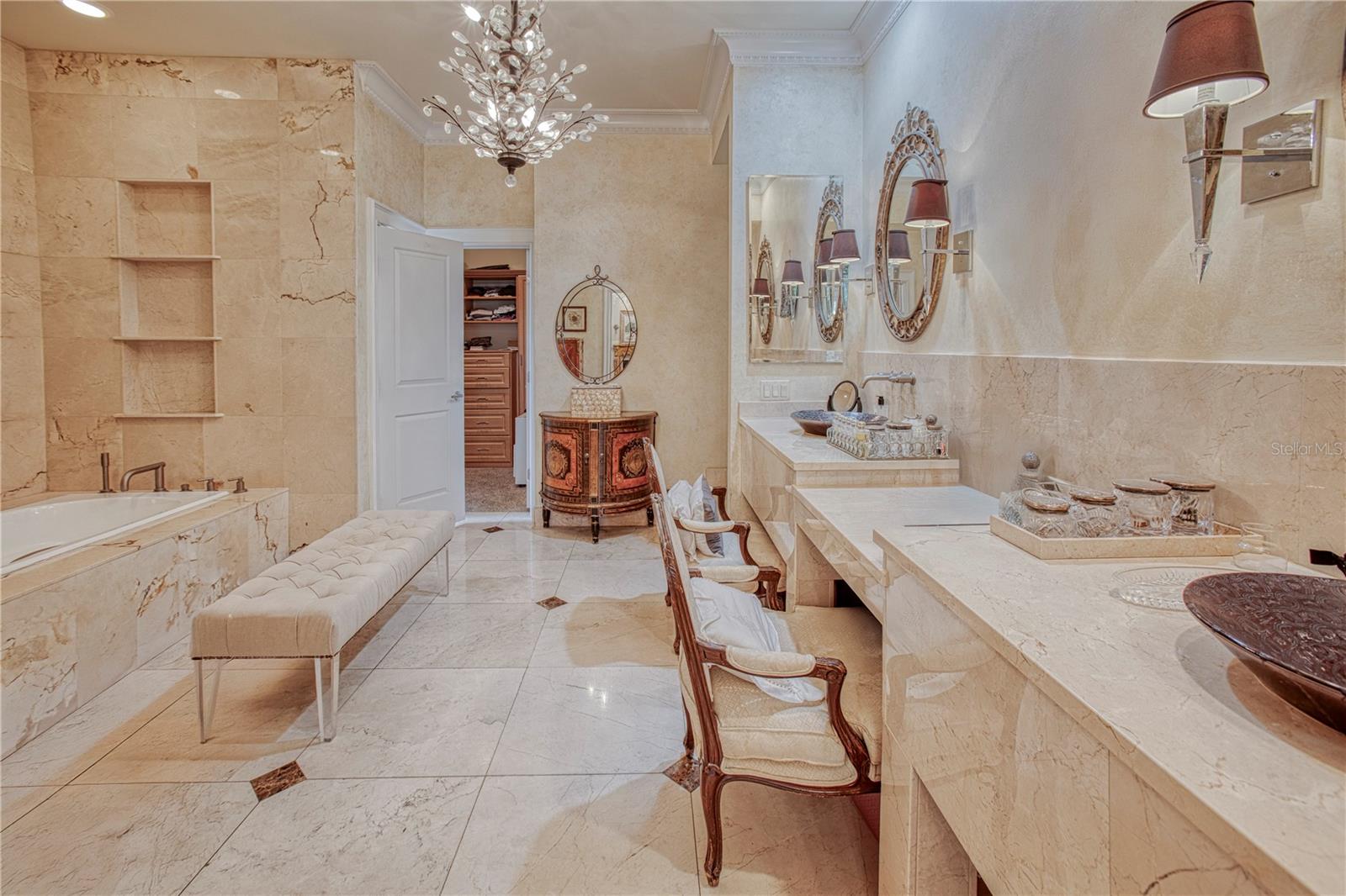 The marble primary bath