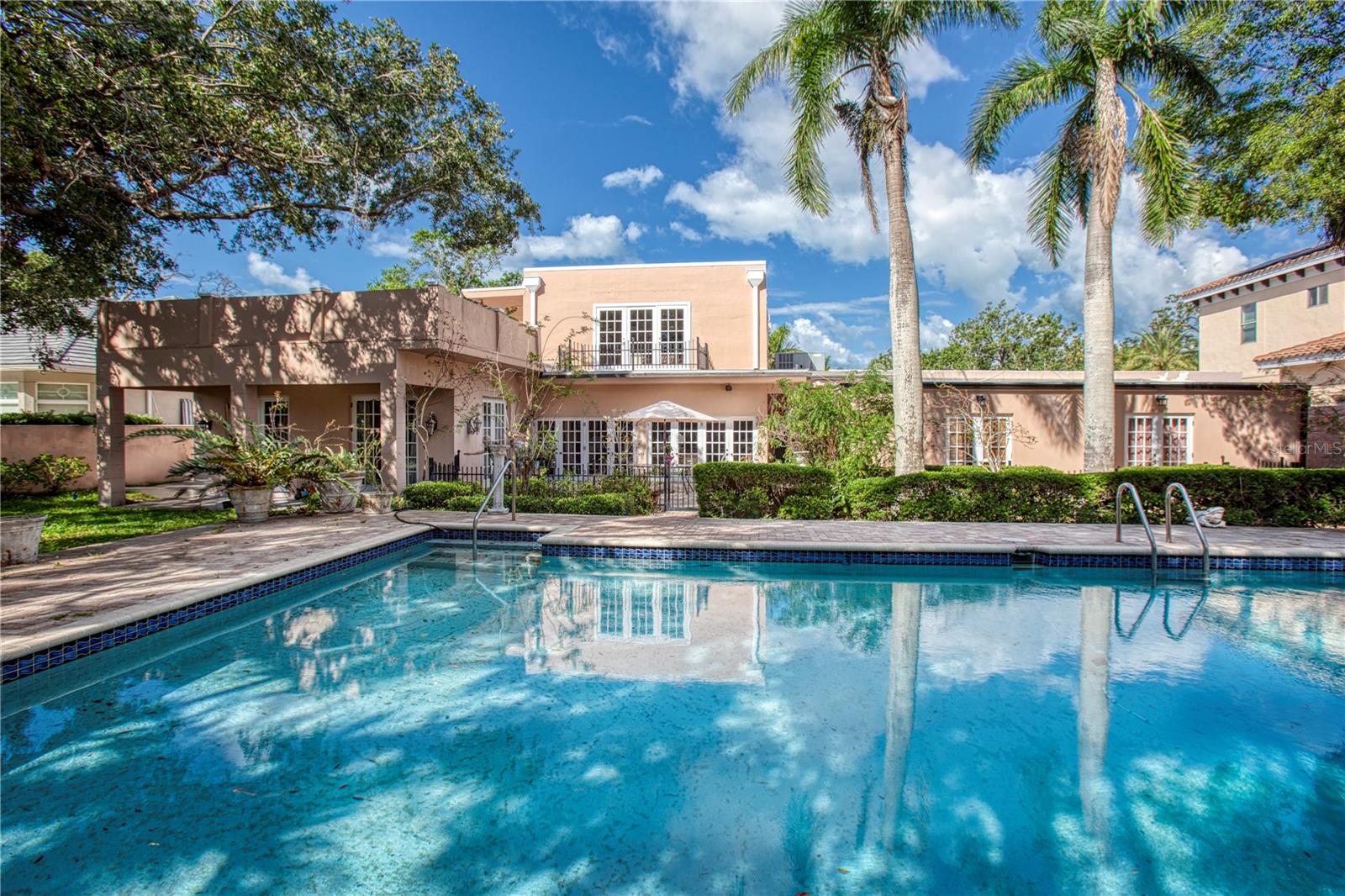 The California style pool is large and deep