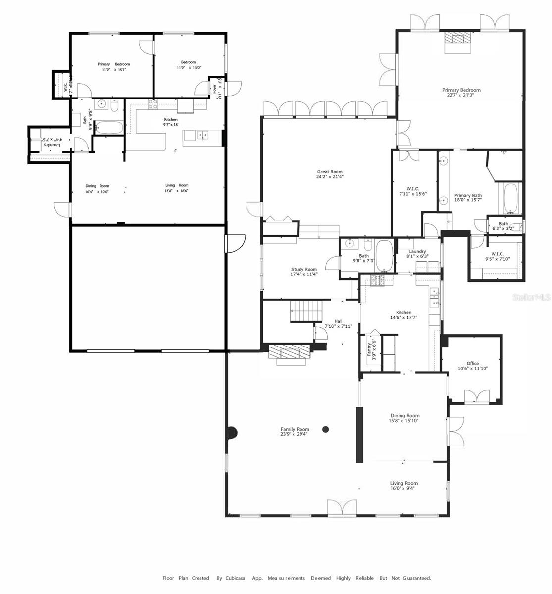 First floor plan including detached in-law suite