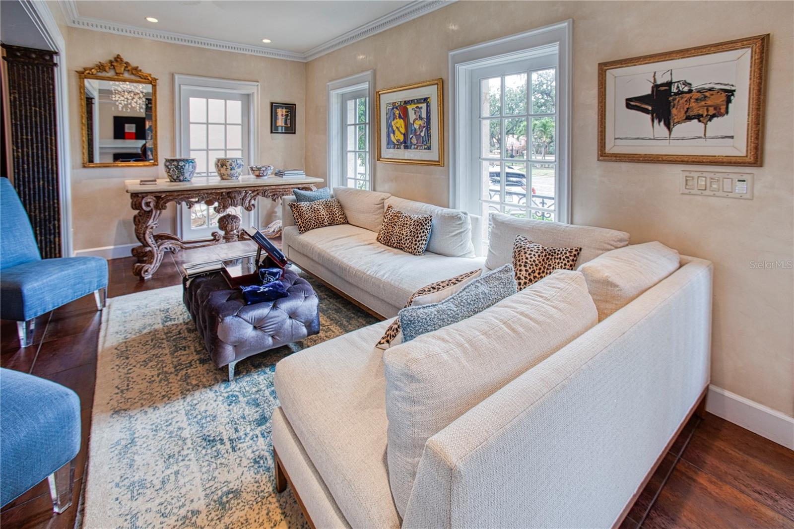 Living room is bright and open
